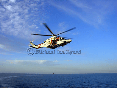 Helicopter dropiping weighted line